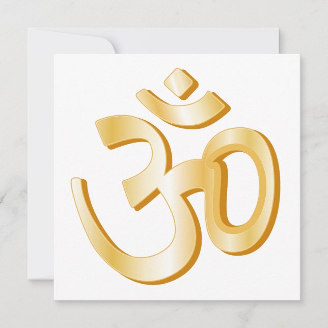 Hindu Om Symbol Invitation/Announcement Flat Card (Front)