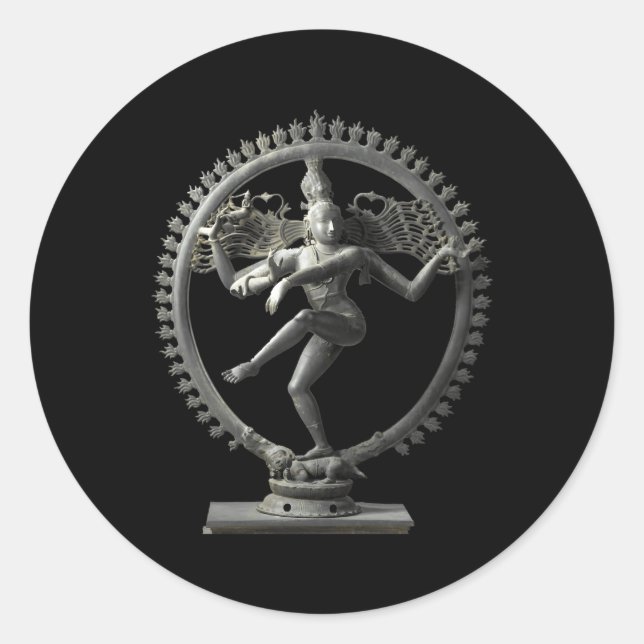 Hindu Shiva Nataraja Dancing Statue Dancing Natara Classic Round Sticker (Front)