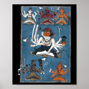 Hindu Shiva Yoga Meditation Mandala  Poster