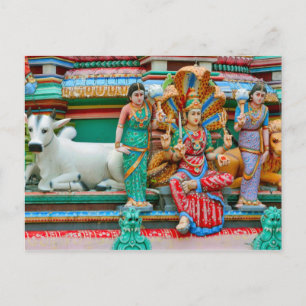 Hindu temple decoration postcard
