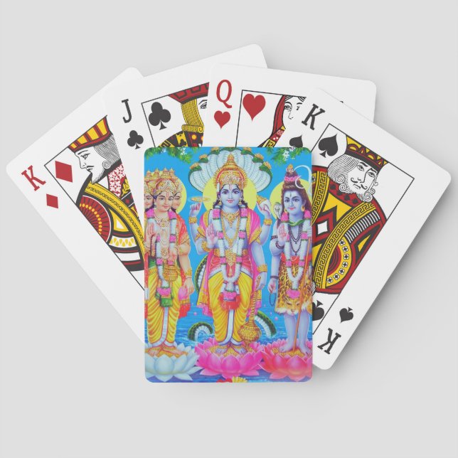 Hindu Trinity Brahma Vishnu Shiva Playing Cards (Back)