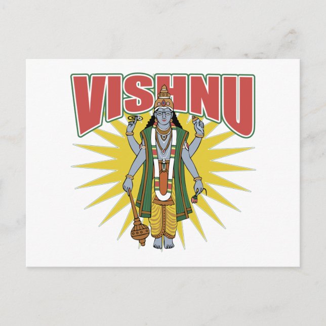 Hindu Vishnu Postcard (Front)