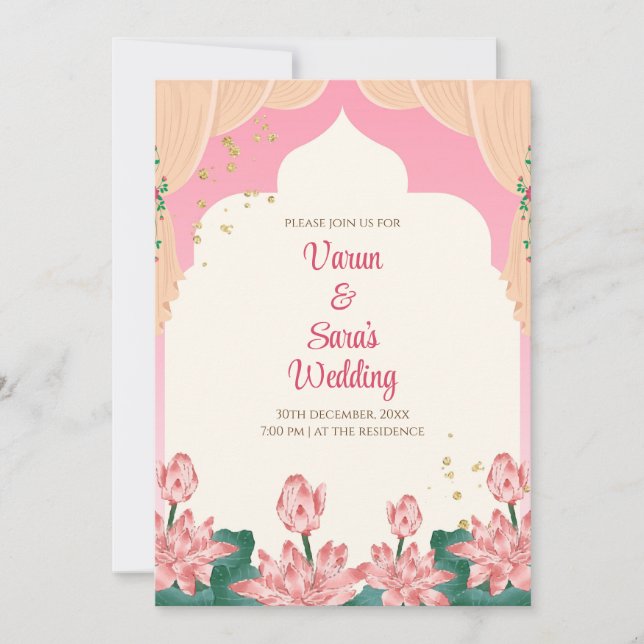 Hindu Wedding card Digital Indian Wedding invite (Front)