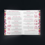 Hindu Wedding Ceremony Bright Tropical Flowers Programme<br><div class="desc">This wedding ceremony program details the important steps of a hindu wedding to explain this to guests who may be unfamiliar or to help them follow along with the sacred rituals of this wonderful day. All of the colours can be edited in the design tool, and the text can be...</div>