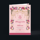 Hindu Wedding Ceremony Pink Tropical Floral Programme<br><div class="desc">This wedding ceremony program details the important steps of a hindu wedding to explain this to guests who may be unfamiliar or to help them follow along with the sacred rituals of this wonderful day. All of the colours can be edited in the design tool, and the text can be...</div>