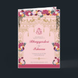 Hindu Wedding Ceremony Pretty Tropical Floral Programme<br><div class="desc">This wedding ceremony program details the important steps of a hindu wedding to explain this to guests who may be unfamiliar or to help them follow along with the sacred rituals of this wonderful day. All of the colours can be edited in the design tool, and the text can be...</div>