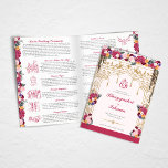 Hindu Wedding Ceremony Tropical Floral Guest Programme<br><div class="desc">This wedding ceremony program details the important steps of a hindu wedding to explain this to guests who may be unfamiliar or to help them follow along with the sacred rituals of this wonderful day. All of the colours can be edited in the design tool, and the text can be...</div>
