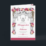 Hindu Wedding Ceremony Tropical Floral Pink Programme<br><div class="desc">This wedding ceremony program details the important steps of a hindu wedding to explain this to guests who may be unfamiliar or to help them follow along with the sacred rituals of this wonderful day. All of the colours can be edited in the design tool, and the text can be...</div>