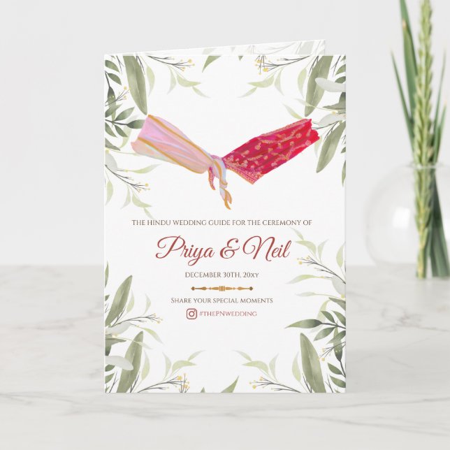 Hindu Wedding guide & Indian Wedding Program Programme (Front)