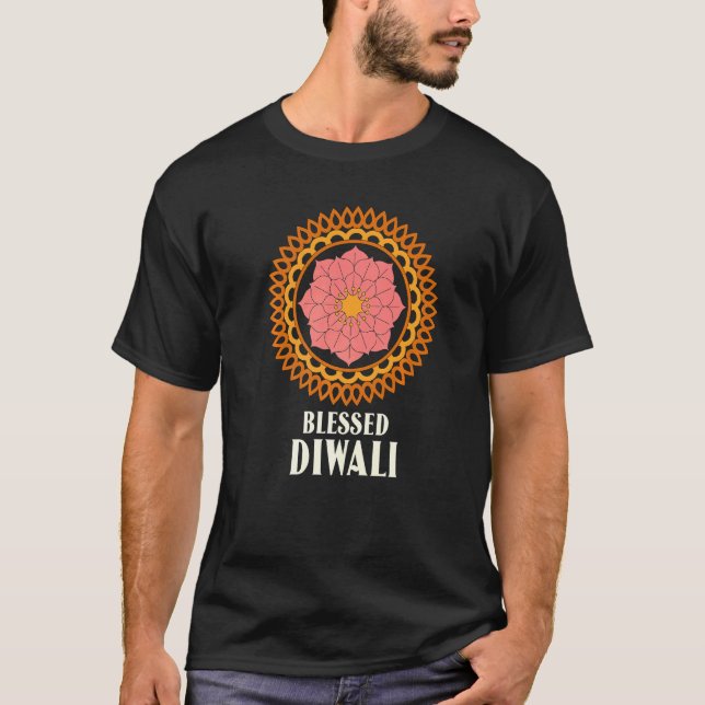 Hinduism Hindu Diwali Festival Blessed Diwali T-Shirt (Front)