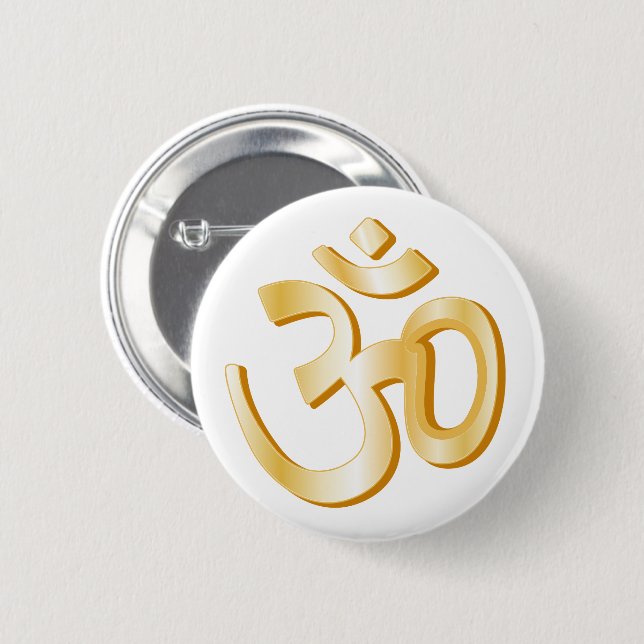 Hinduism Symbol 6 Cm Round Badge (Front & Back)