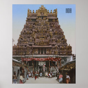 Hinduist Temple in Madurai, India (1890) Poster