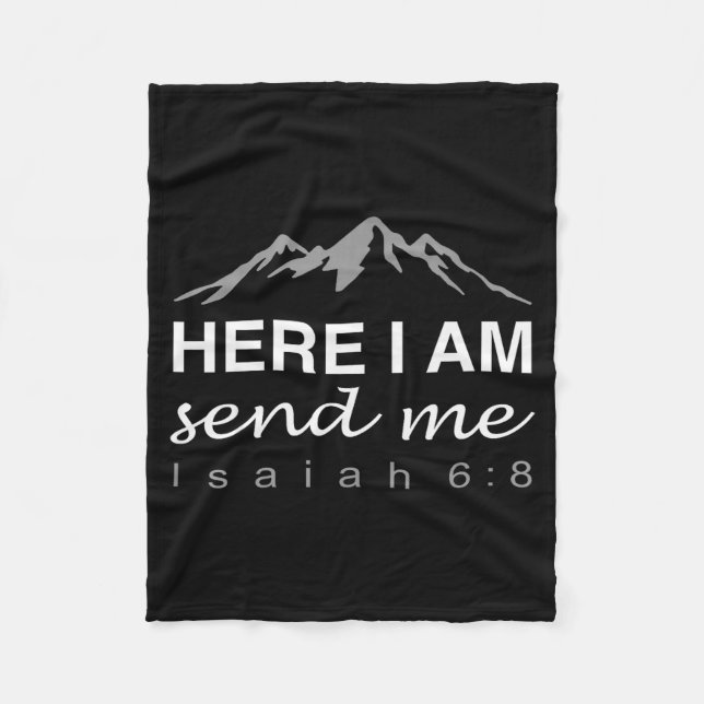 Hineni Here I Am Send Me Christians Hebrew Words  Fleece Blanket (Front)