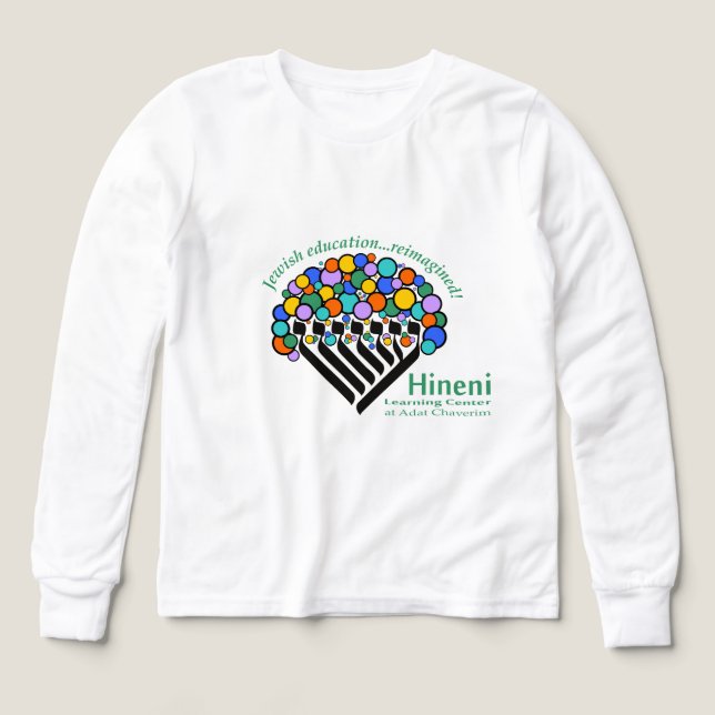 Hineni Learning Centre Kids' Long-Sleeve White (Design Front)