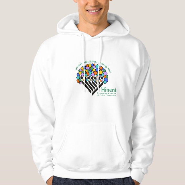 Hineni Learning Centre Men's Hoodie - White (Front)