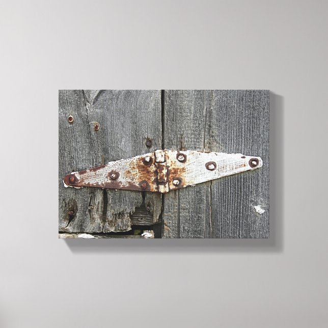 Hinge on Barn Wood Canvas Print (Front)