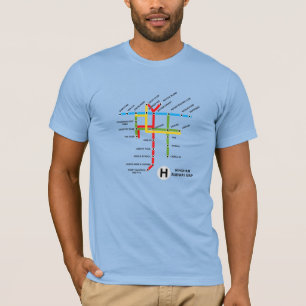 Hingham Subway Map T-Shirt, blue T-Shirt