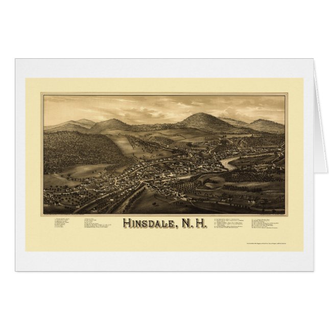 Hinsdale, NH Panoramic Map - 1886 (Front Horizontal)
