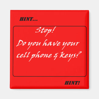 Hint Hint! Don't Forget the Cell Phone & Keys Magnet