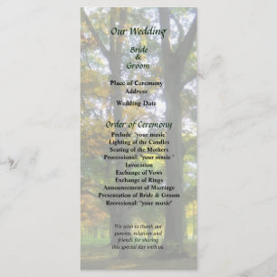 Hint of Autumn Wedding Program Programme