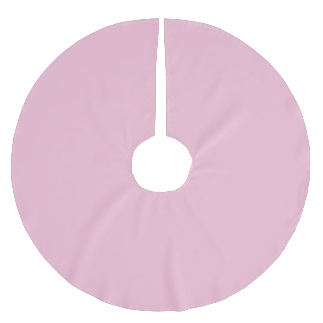 Hint of Cherry Pink Solid Colour Pastel Shade Brushed Polyester Tree Skirt (Front)