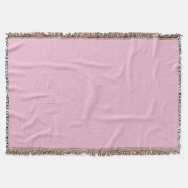 Hint of Cherry Pink Solid Colour Pastel Shade Throw Blanket (Front)