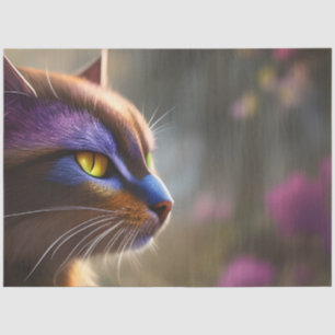 Hint of purple calico cat, Fantasy Tissue Paper