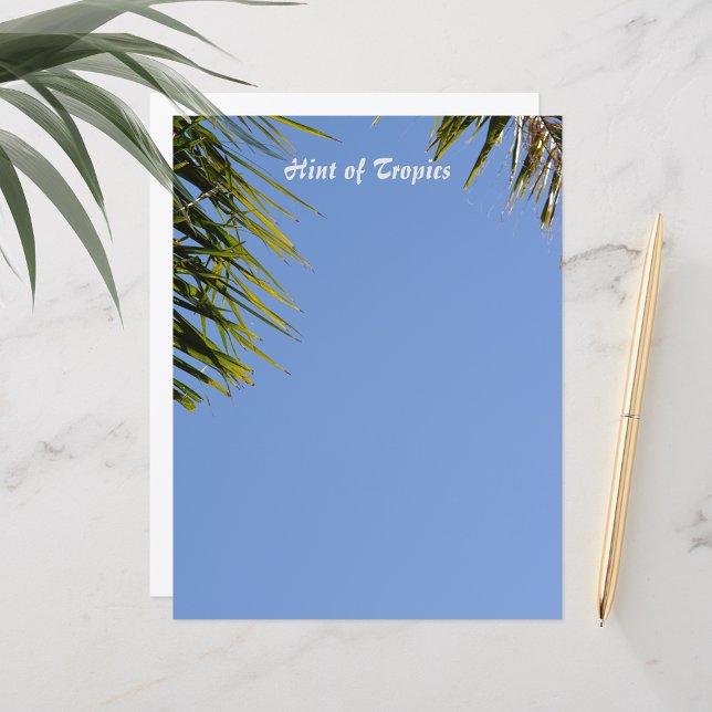 Hint of Tropical Palms Sky Blue Scrapbook Paper (Creator Uploaded)