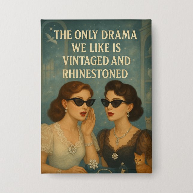 Hints of Violet Vintage Rhinestone Drama Pin (Front)