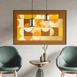 Hip Abstract Circles Wavy Gold Mosaic Art Pattern  Foil Prints<br><div class="desc">Beautiful contemporary sunny yellow, orange, dark brown, and real gold foil coloured geometric circles and half circles pattern. Elegant, stylish, and eclectic minimalism design for the artistic interior designer, the artsy décor decorator, the popular hip trendsetter, the vintage retro art style, or the abstract digital geometric motif lover. Match this...</div>