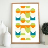 Hip Abstract Half Circles Wavy Mosaic Art Pattern