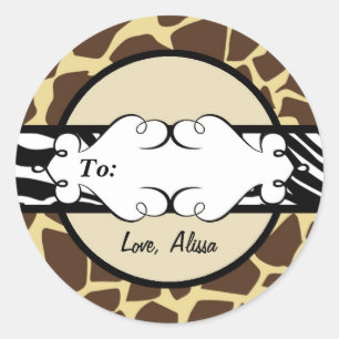 Hip and Chic Animal Print Classic Round Sticker