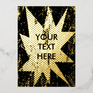 Hip and Grungy Starburst Golden Foil Invitation