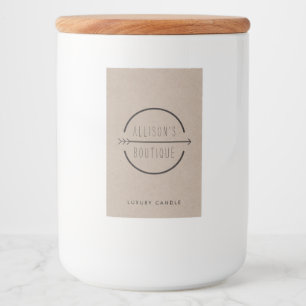 Hip and Rustic Arrow Logo Kraft Candle Food Label