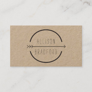 Hip and Rustic Arrow Logo on Kraft Business Card