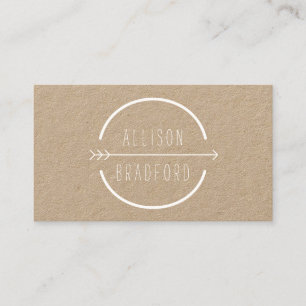 Hip and Rustic Arrow Logo on Kraft II Business Card