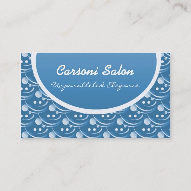 Hip and Stylish Business Card, Light Blue Card (Front)