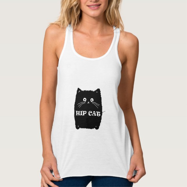 HIP BLACK CAT | CATS lover design  Singlet (Front)