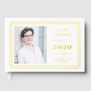 Hip Border Foil Photo Graduation Guest Book