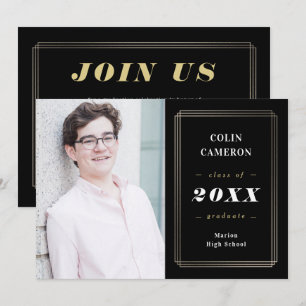 Hip Border Graduation Announcement Invitation