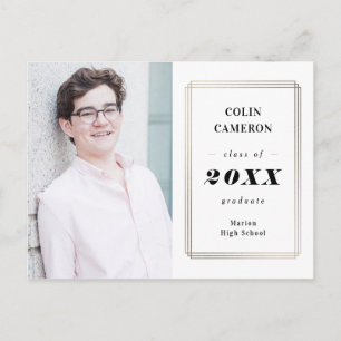 Hip Border Graduation Announcement Postcard