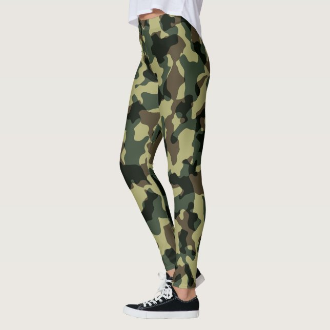 Hip Camping Camo Camouflage blind hunters Leggings (Left)