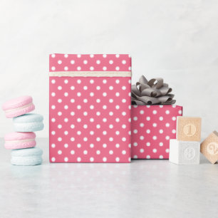 Hip Candy Pink Red White Polkadots Pattern Wrapping Paper