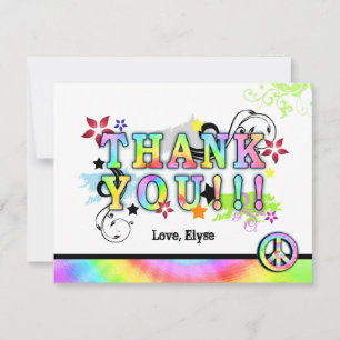 Hip Colourful 'N Groovy Thank You Note Card