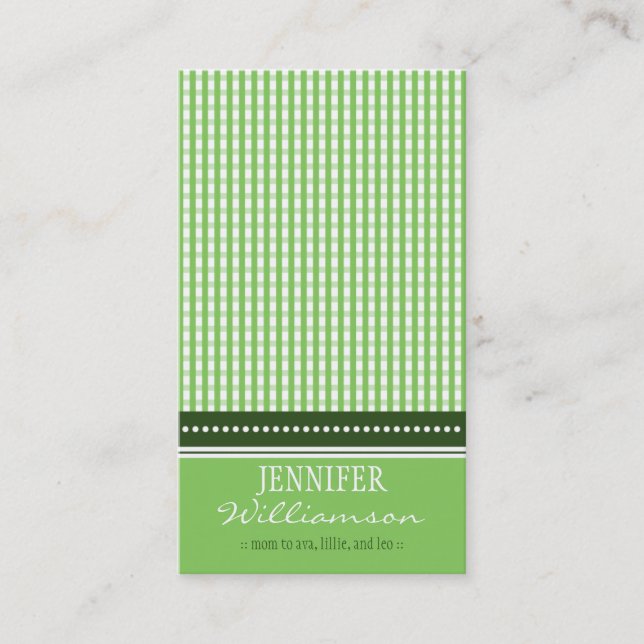 Hip Customised Gingham Mummy Calling Cards :: 02 (Front)