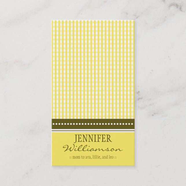 Hip Customised Gingham Mummy Calling Cards :: 05 (Front)