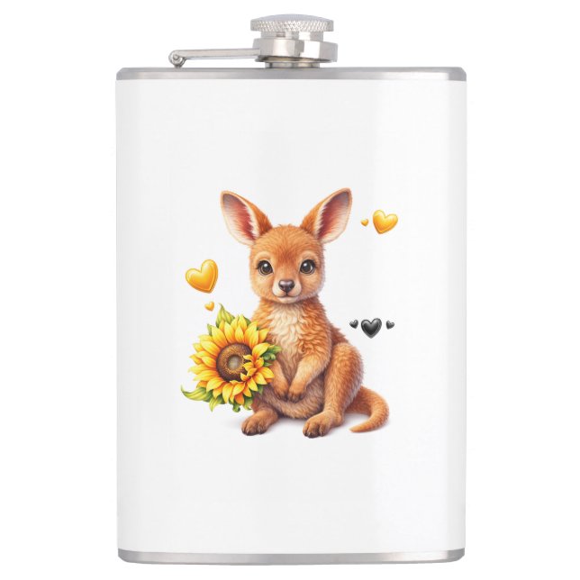 Hip Flask Kangar Cute Design (Front)