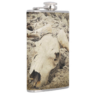 Hip Flask with Buffalo Skull
