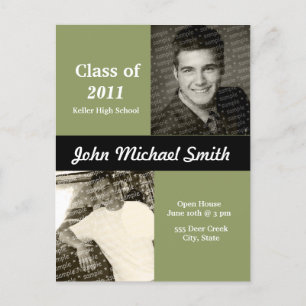 Hip Grad Collage Invitation Postcard