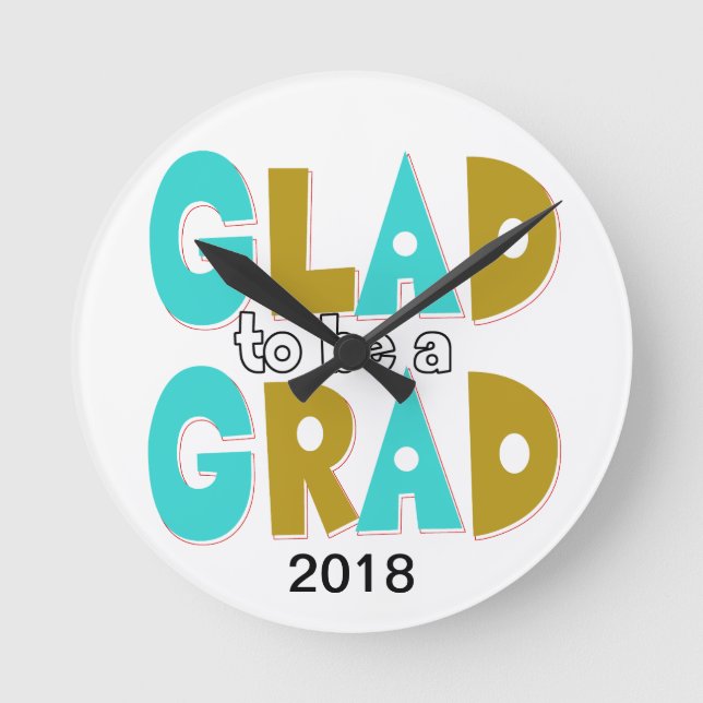 Hip Graduation Decorative Round Clock (Front)